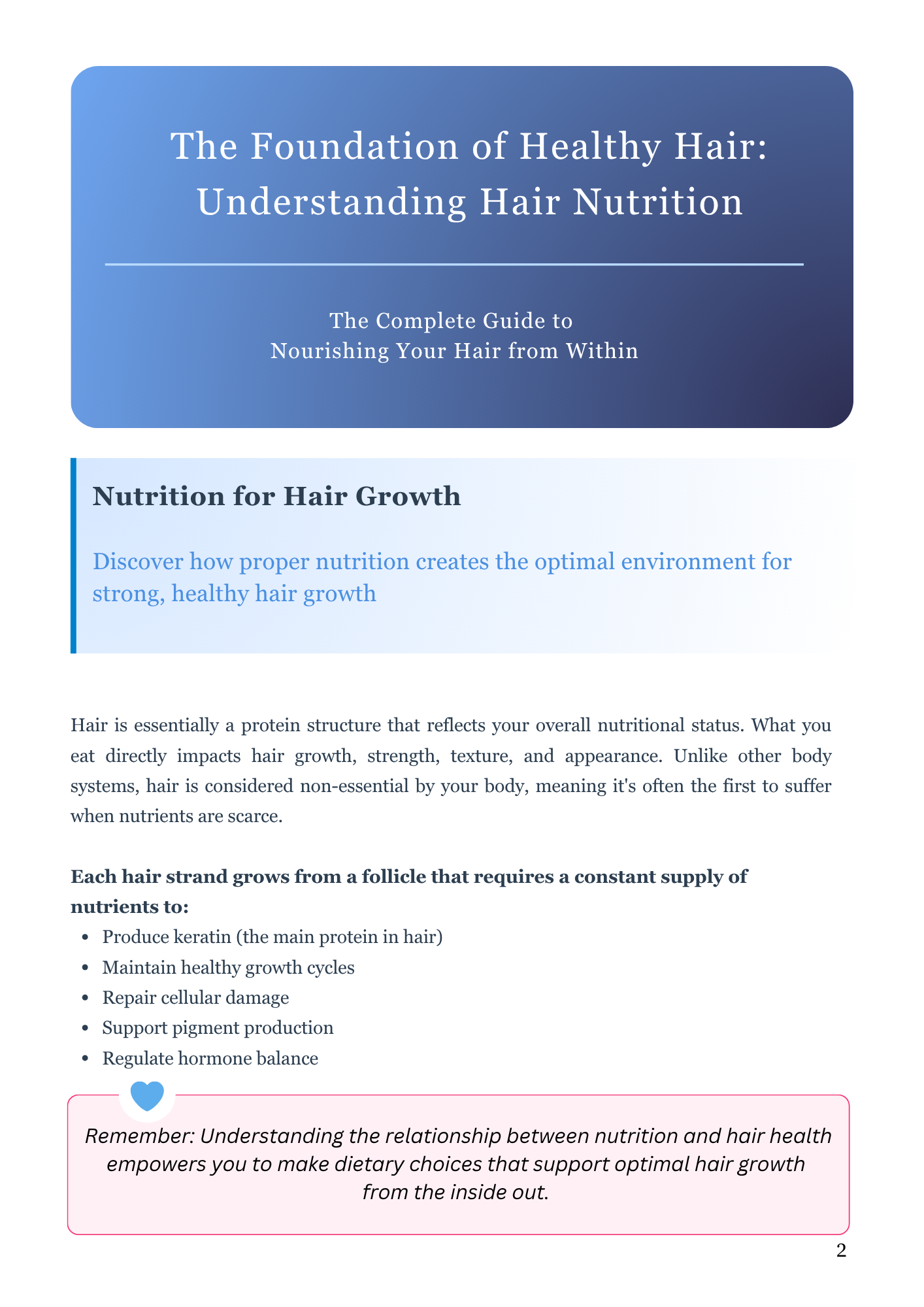 Nutrition for Hair Growth